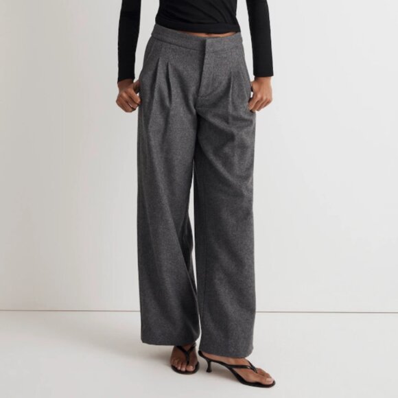 Madewell The Harlow Low-Slung Wide-Leg Pantmid Gray Melange Size 2 - Picture 1 of 4
